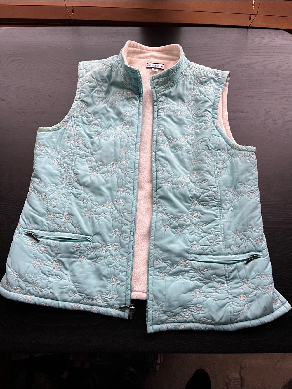 croft & barrow Mint Green Quilted Fleece-Lined Vest